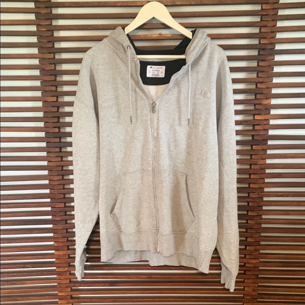 Champion Light Gray Hoodie with Zip